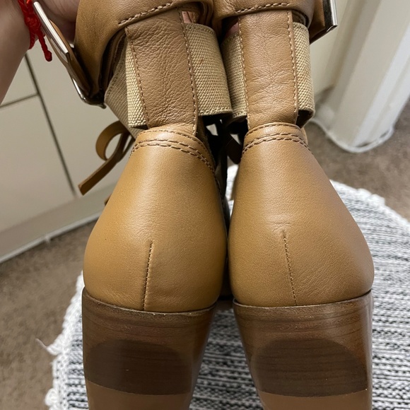 CHLOE Rylee Canvas Tan Ankle Boots - Picture 7 of 7